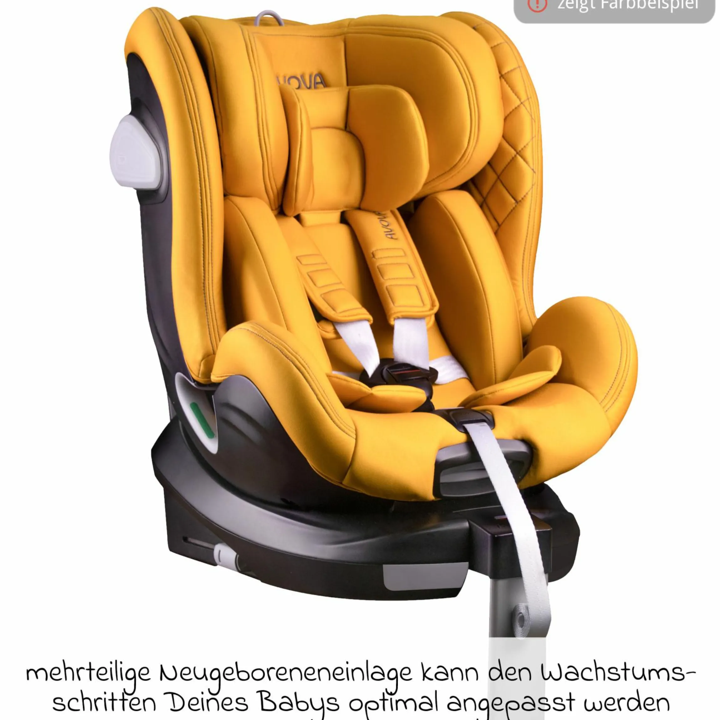 Reboarder-Kindersitz Swan-Fix i-Size ab Geburt bis 7 Jahre (40 cm -125 cm) inkl. Isofix-Basis - Maple Red