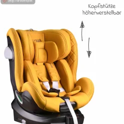 Reboarder-Kindersitz Swan-Fix i-Size ab Geburt bis 7 Jahre (40 cm -125 cm) inkl. Isofix-Basis - Maple Red