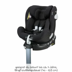 Reboarder-Kindersitz Swan-Fix i-Size ab Geburt bis 7 Jahre (40 cm -125 cm) inkl. Isofix-Basis - Pearl Black