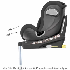 Reboarder-Kindersitz Swan-Fix i-Size ab Geburt bis 7 Jahre (40 cm -125 cm) inkl. Isofix-Basis - Pearl Black