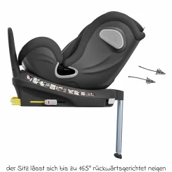 Reboarder-Kindersitz Swan-Fix i-Size ab Geburt bis 7 Jahre (40 cm -125 cm) inkl. Isofix-Basis - Pearl Black