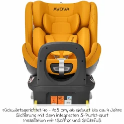 Reboarder-Kindersitz Swan-Fix i-Size ab Geburt bis 7 Jahre (40 cm -125 cm) inkl. Isofix-Basis - Beach Yello