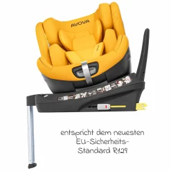 Reboarder-Kindersitz Swan-Fix i-Size ab Geburt bis 7 Jahre (40 cm -125 cm) inkl. Isofix-Basis - Beach Yello