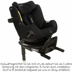 Reboarder-Kindersitz TODL next i-Size 360° drehbar ab Geburt bis 4 Jahre (40 cm - 105 cm) inkl. Sitzverkleinerer - Thunder - Kollektion 2025
