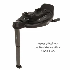 Reboarder-Kindersitz TODL next i-Size 360° inkl. Base Curve drehbar ab Geburt bis 4 Jahre (40 cm - 105 cm) mit Sitzverkleinerer, Polsterschutz & Spieltier - Pine