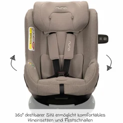 Reboarder-Kindersitz TODL next i-Size 360° drehbar ab Geburt bis 4 Jahre (40 cm - 105 cm) inkl. Sitzverkleinerer - Cedar - Kollektion 2025