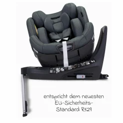 Reboard-Kindersitz Xenon 1 drehbar ab Geburt - 7 Jahre (40 cm - 125 cm) mit Sitzverkleinerer inkl. Isofix-Basis mit Stützfuß - Gallant Grey