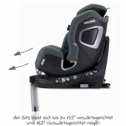 Reboard-Kindersitz Xenon 1 drehbar ab Geburt - 7 Jahre (40 cm - 125 cm) mit Sitzverkleinerer inkl. Isofix-Basis mit Stützfuß - Gallant Grey