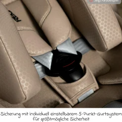 Reboard-Kindersitz Xenon 1 drehbar ab Geburt - 7 Jahre (40 cm - 125 cm) mit Sitzverkleinerer inkl. Isofix-Basis mit Stützfuß - Fresh Black