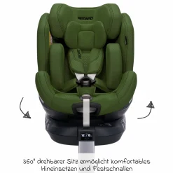 Reboard-Kindersitz Xenon 1 drehbar ab Geburt - 7 Jahre (40 cm - 125 cm) mit Sitzverkleinerer inkl. Isofix-Basis mit Stützfuß - Epic Green