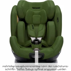 Reboard-Kindersitz Xenon 1 drehbar ab Geburt - 7 Jahre (40 cm - 125 cm) mit Sitzverkleinerer inkl. Isofix-Basis mit Stützfuß - Epic Green