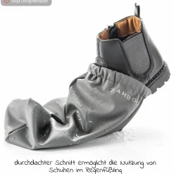 Regenfüßlinge Overshoes, wasserdicht und winddicht, mit Gummizug - Grau