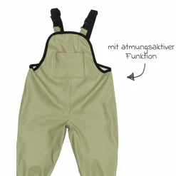 Regenhose windicht, wasserabweisend, atmungsaktiv mit versiegelten Nähten und elastichen Beinabschlüsse - Salbei - Gr. 98/104