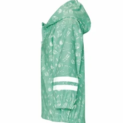 Regen-Jacke mit Reflektoren & Fleecefutter - Waldtiere - Grün - Gr. 80