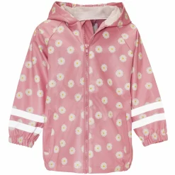 Regen-Jacke mit Reflektoren - Margeriten - Rosa - Gr. 92