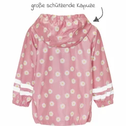 Regen-Jacke mit Reflektoren - Margeriten - Rosa - Gr. 92