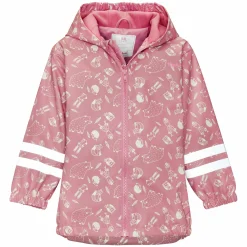 Regen-Jacke mit Reflektoren & Fleecefutter - Waldtiere - Rosa - Gr. 92