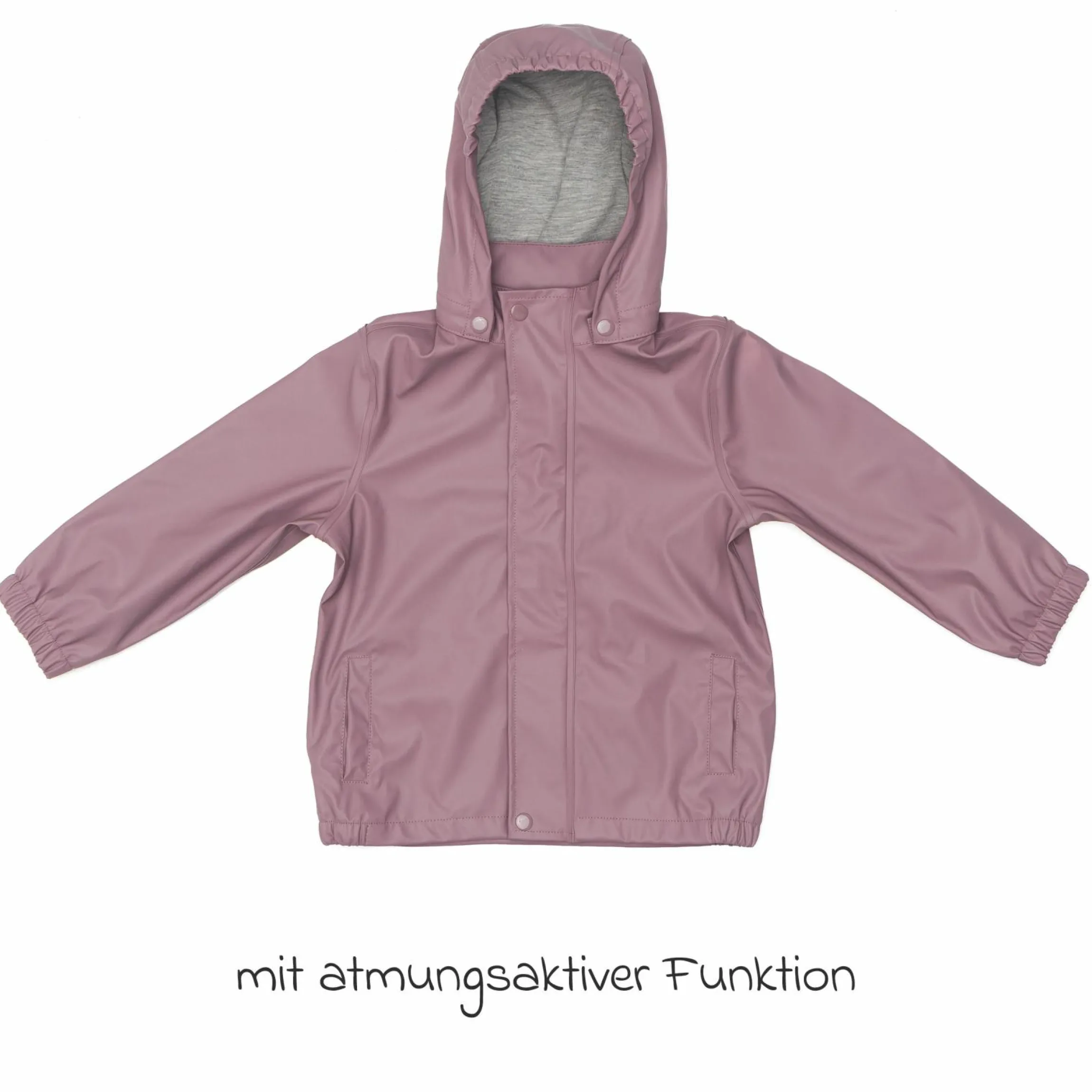 Regenjacke windicht, wasserabweisend, atmungsaktiv mit Kapuze und versiegelten Nähten - Rose - Gr. 98/104