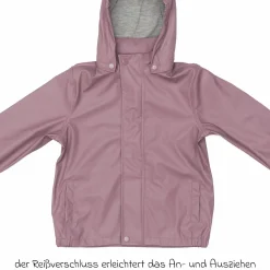 Regenjacke windicht, wasserabweisend, atmungsaktiv mit Kapuze und versiegelten Nähten - Rose - Gr. 98/104