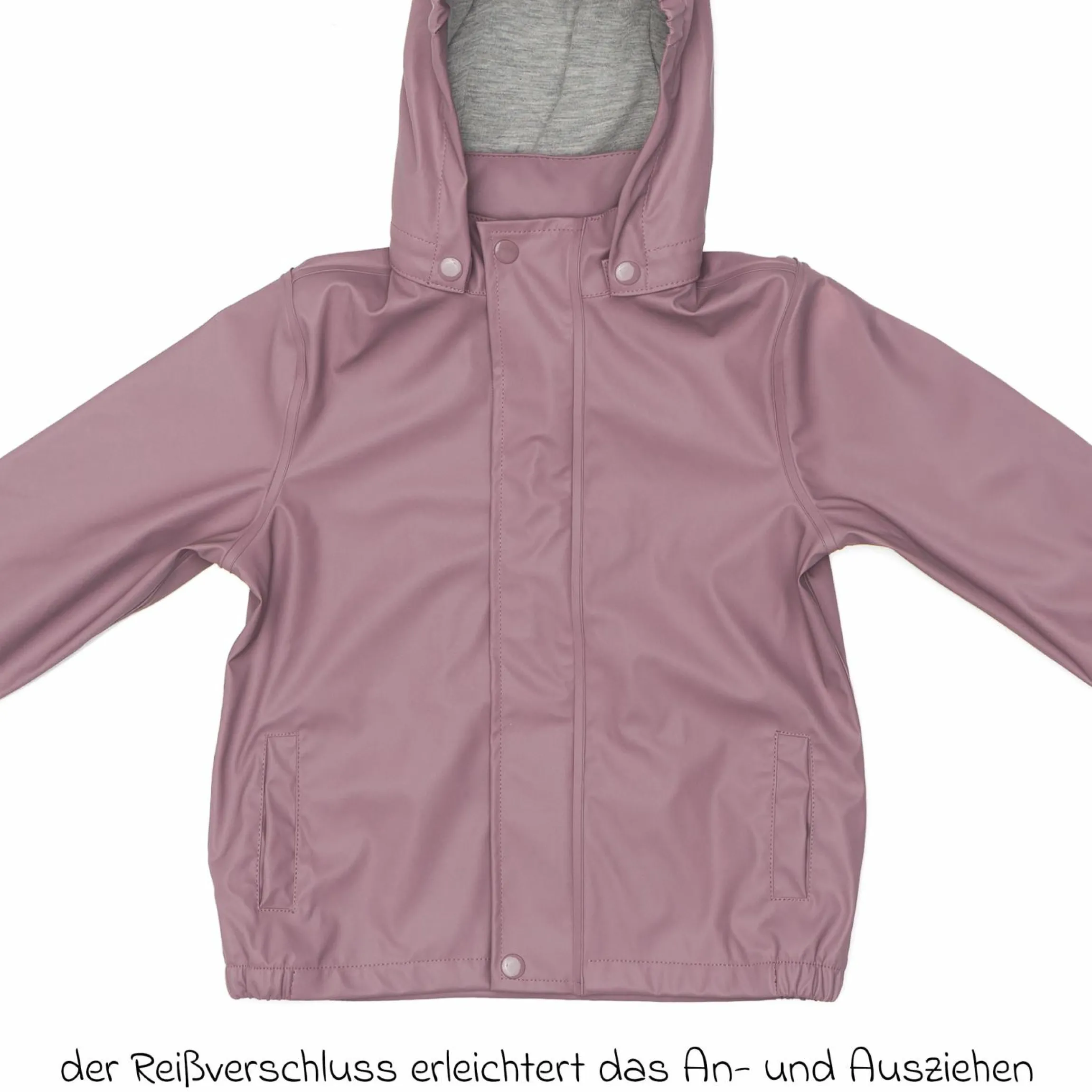 Regenjacke windicht, wasserabweisend, atmungsaktiv mit Kapuze und versiegelten Nähten - Rose - Gr. 98/104
