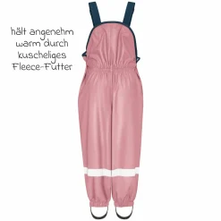 Regen-Latzhose mit Fleecefutter - Rosa - Gr. 92