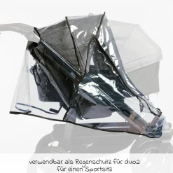 Regenschutz für einen Duo 2 Sportsitz - Kollektion 2025