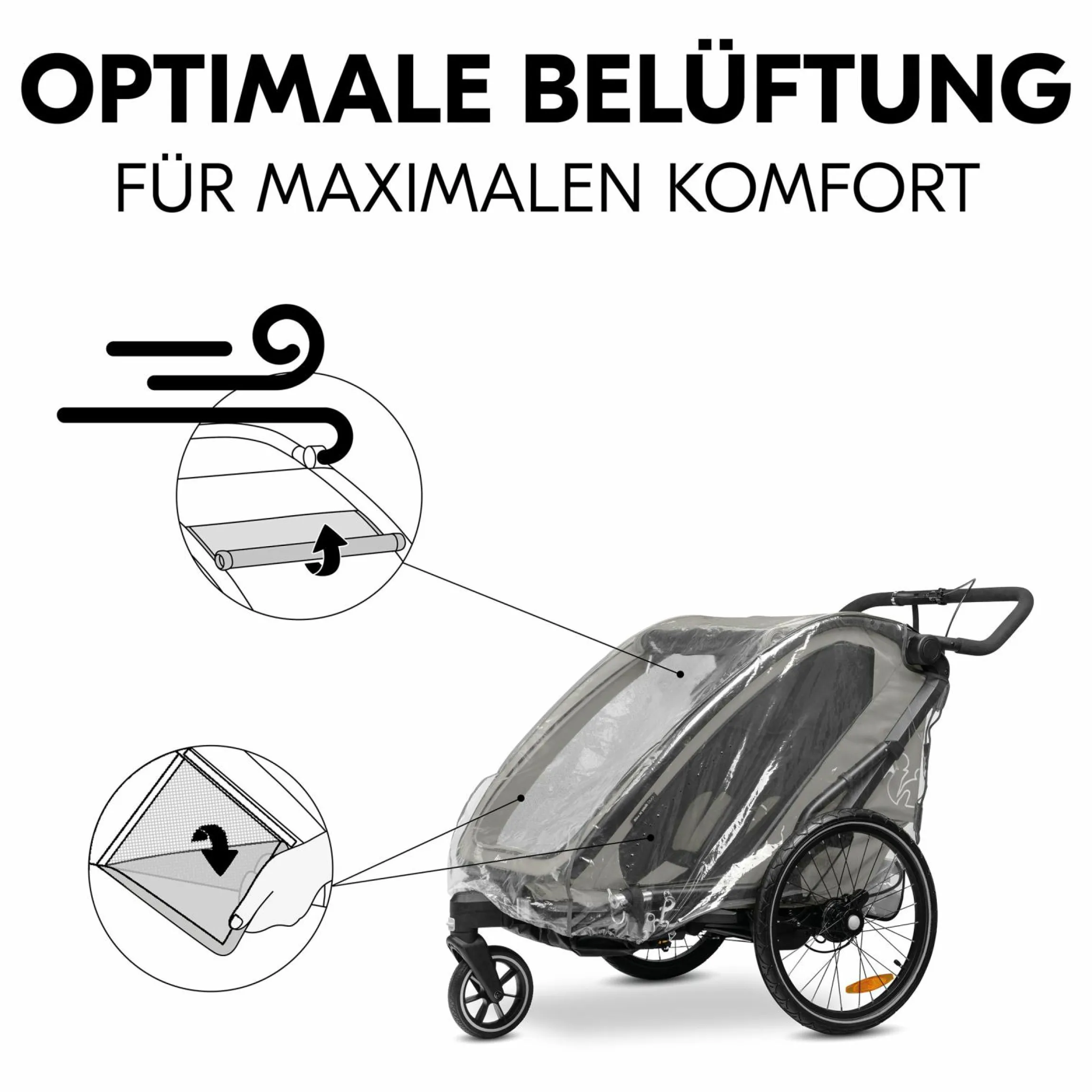 Regenschutz für Fahrradanhänger Bike N Walk Duo Raincover