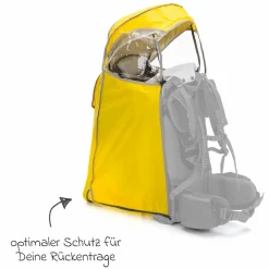 Regenschutz für Rückentrage Modell 18003+18004 - Gelb