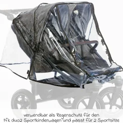 Regenschutz für zwei Duo 2 Sportsitze - Kollektion 2025