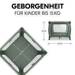 Reisebett & Laufgitter Sleep N Play SQ Set mit Komfort-Matratze + Insektenschutz + Buch