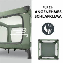 Reisebett & Laufgitter Sleep N Play SQ Set mit Komfort-Matratze + Insektenschutz + Buch