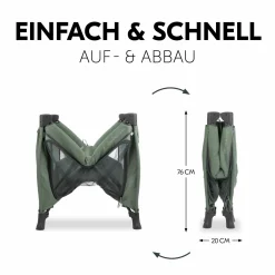 Reisebett & Laufgitter Sleep N Play SQ Set (mit Komfort-Matratze & seitlichem Einstieg) - Dark Green