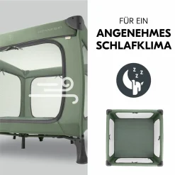 Reisebett & Laufgitter Sleep N Play SQ Set (mit Komfort-Matratze & seitlichem Einstieg) - Dark Green