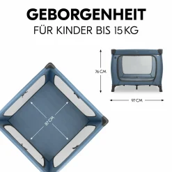 Reisebett & Laufgitter Sleep N Play SQ Set (mit Komfort-Matratze & seitlichem Einstieg) - Dark Blue