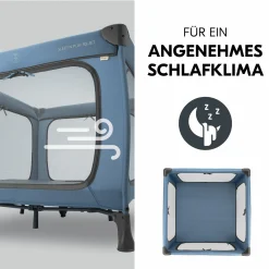 Reisebett & Laufgitter Sleep N Play SQ Set (mit Komfort-Matratze & seitlichem Einstieg) - Dark Blue