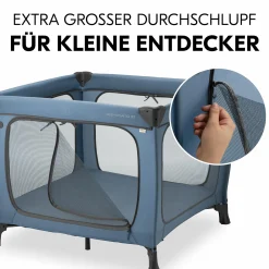 Reisebett & Laufgitter Sleep N Play SQ Set (mit Komfort-Matratze & seitlichem Einstieg) - Dark Blue