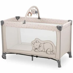 Reisebett Dream`n Play Go - mit Rollen und Spielbogen - Disney - Pooh Rainbow Beige