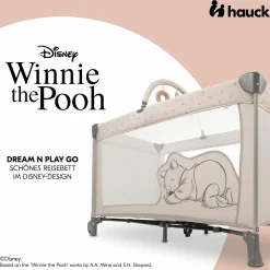Reisebett Dream`n Play Go - mit Rollen und Spielbogen - Disney - Pooh Rainbow Beige
