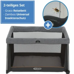 Reisebett FoldLite ab Geburt - 3 Jahre nur 6,78 kg leicht inkl. Transporttasche & Insektenschutz - Shadow - Kollektion 2025