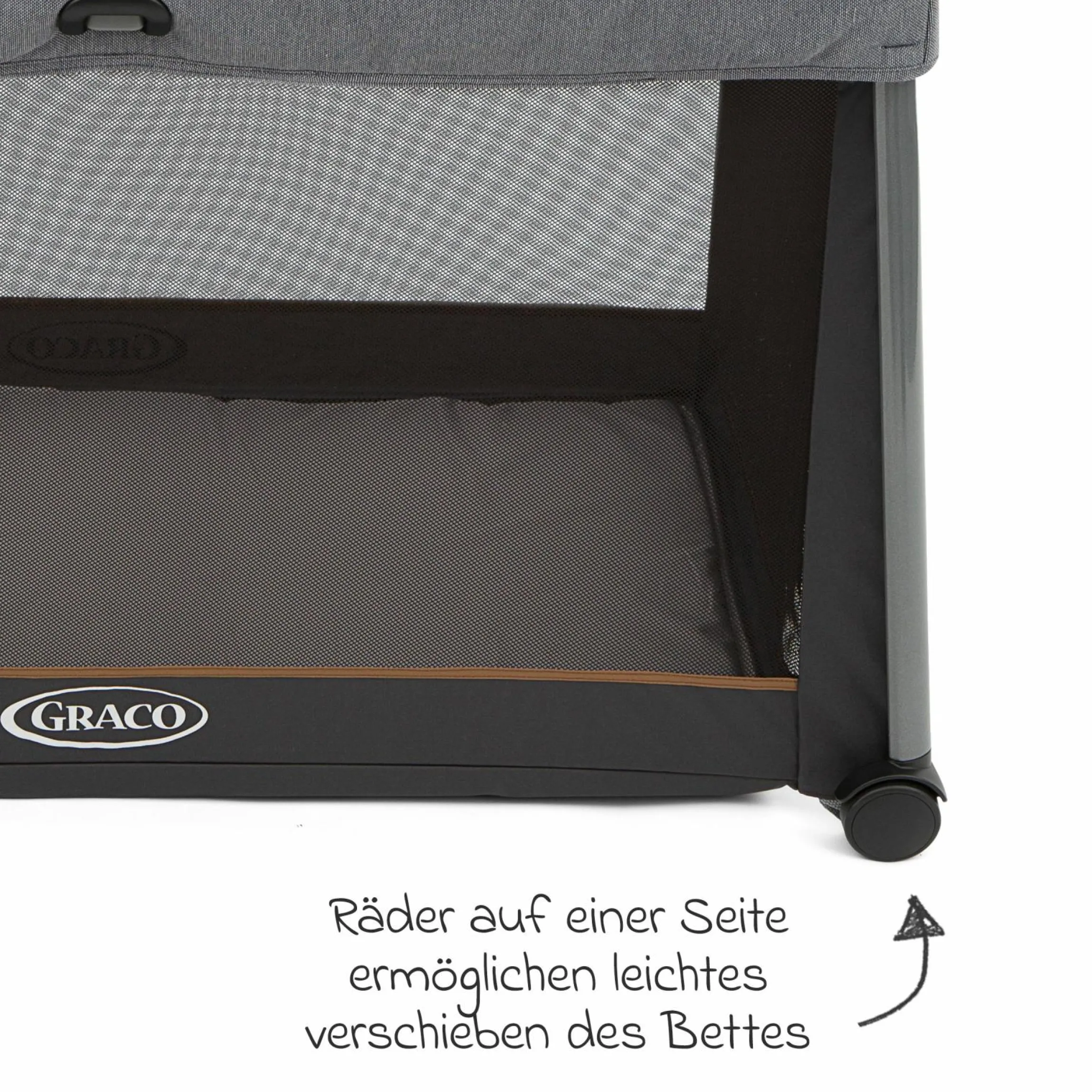 Reisebett FoldLite ab Geburt - 3 Jahre nur 6,78 kg leicht inkl. Transporttasche & Insektenschutz - Shadow - Kollektion 2025