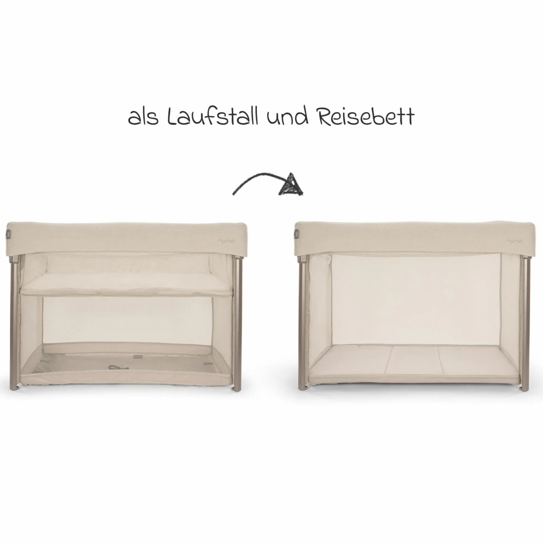 Reisebett PAAL ab Geburt - 15 kg klappbar inkl. Matratze, Tragetasche & Insektenschutz - Biscotti - Kollektion 2025