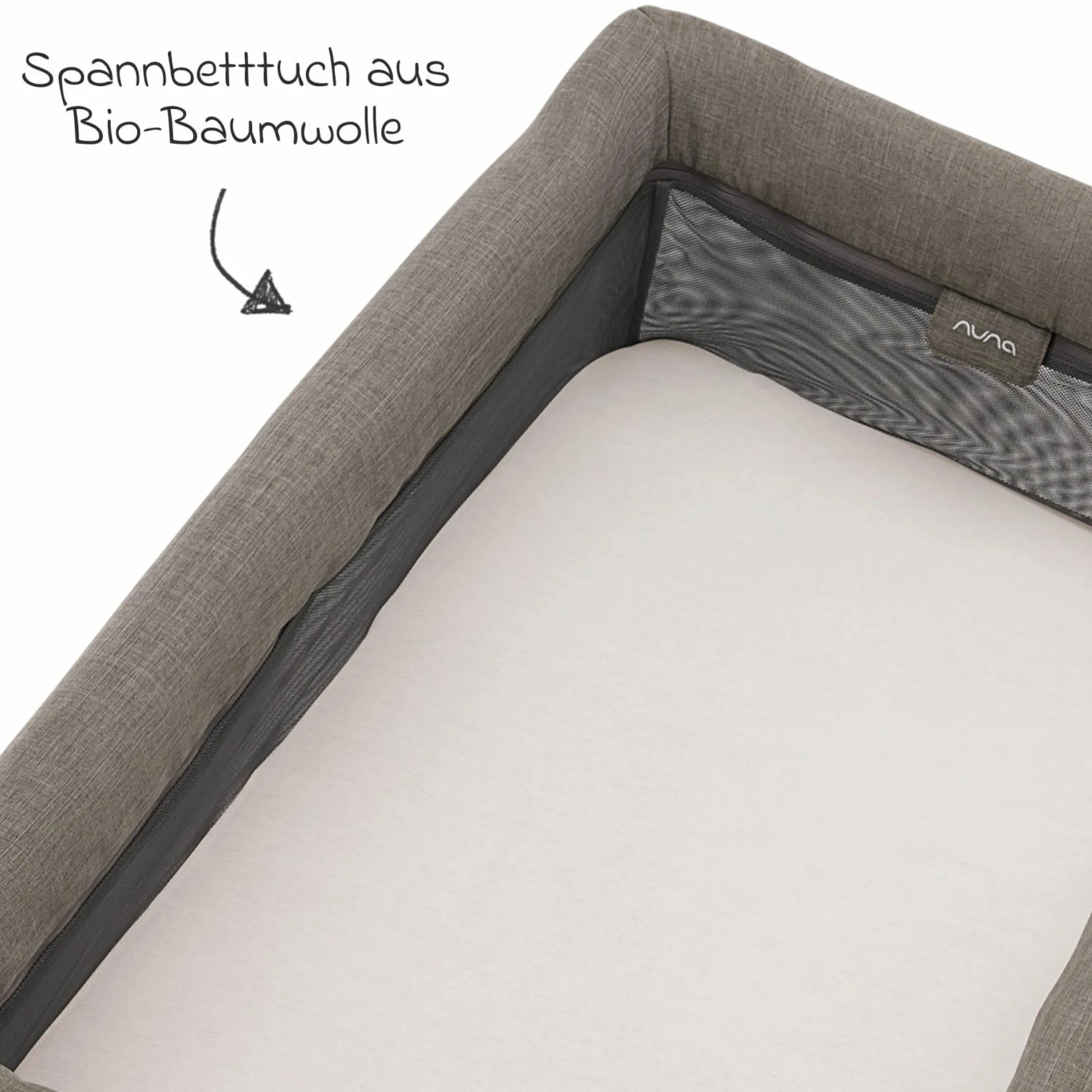 Reisebett PAAL ab Geburt - 15 kg klappbar inkl. Matratze, Tragetasche & Insektenschutz - Granite - Kollektion 2025