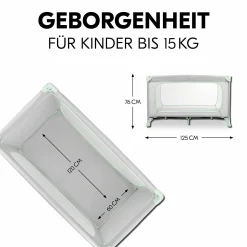 Reisebett Set Dream N Play Plus inkl. Alvi Reisebett-Matratze & Insektenschutz - Dusty Mint