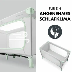 Reisebett Set Dream N Play Plus inkl. Alvi Reisebett-Matratze & Insektenschutz - Dusty Mint