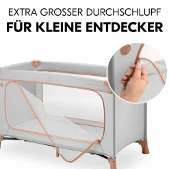 Reisebett Set Dream N Play Plus inkl. Alvi Reisebett-Matratze & Insektenschutz - Dusty Cork