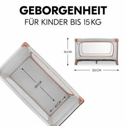 Reisebett Set Dream N Play Plus inkl. Spielzelt, Alvi Reisebett-Matratze & Insektenschutz - Dusty Cork / Plants