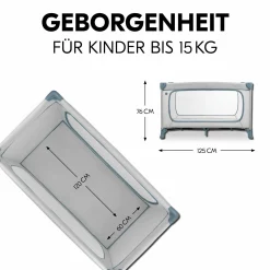 Reisebett Set Dream N Play Plus inkl. Alvi Reisebett-Matratze & Insektenschutz - Dusty Blue