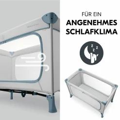 Reisebett Set Dream N Play Plus inkl. Alvi Reisebett-Matratze & Insektenschutz - Dusty Blue