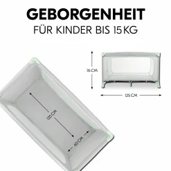 Reisebett Set Dream N Play Plus inkl. Spielzelt, Alvi Reisebett-Matratze & Insektenschutz - Dusty Mint / Plants