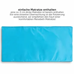 Reisebett Set Dream'n Play - mit Alvi Reisebett Matratze Komfort (schadstoffgeprüft, faltbar, 6 cm Höhe) - Waterblue